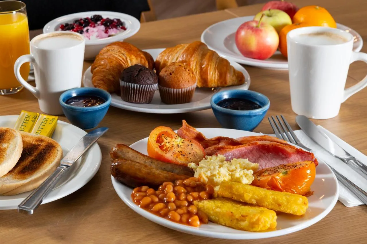 Table laid with breakfast food at Holiday Inn Express Glasgow